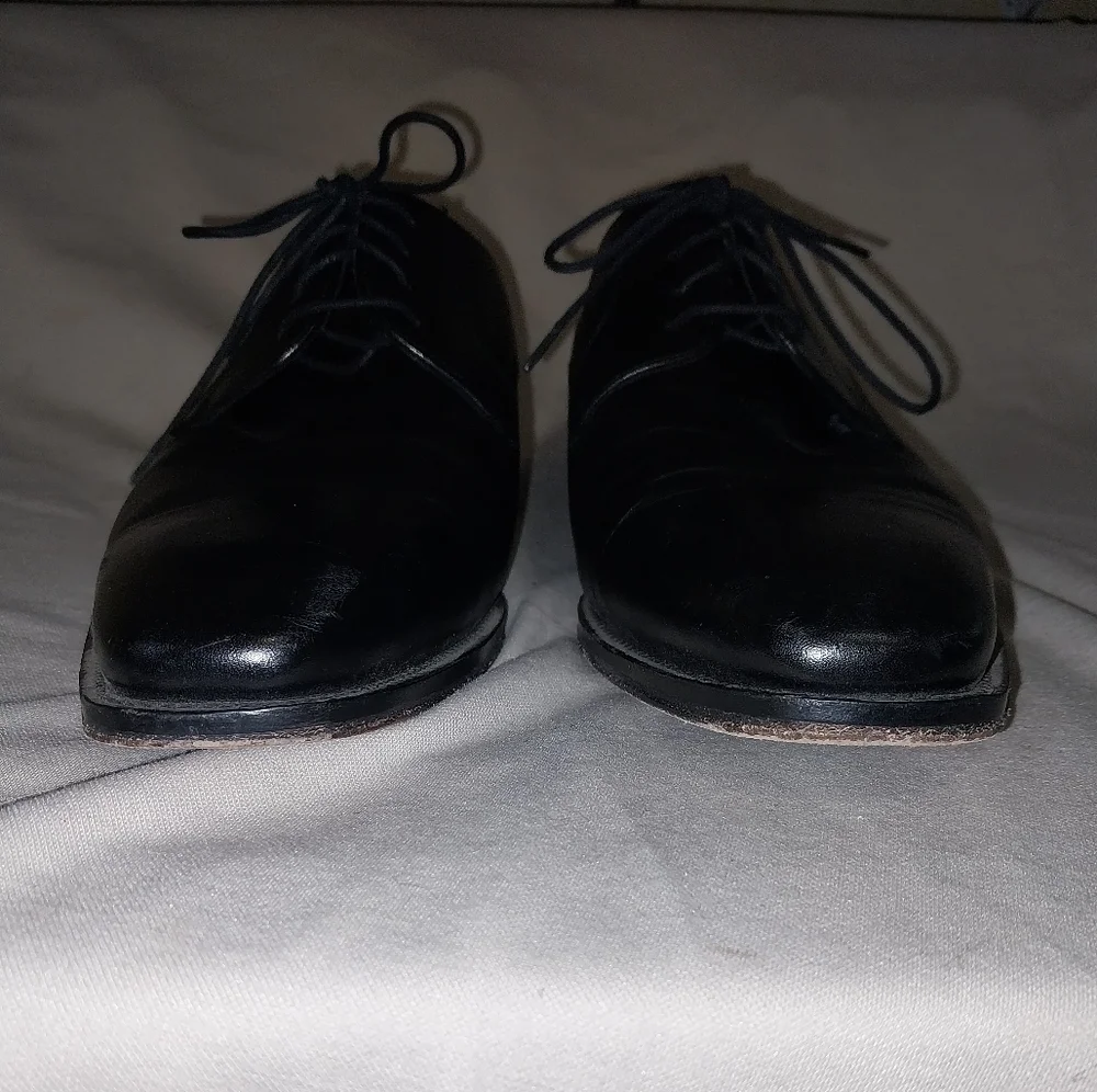 Broletto Black Men's Leather Oxford Shoes Size 11